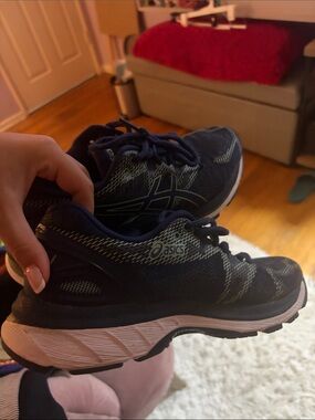 ASICS Women's Navy and Gray Running Sneakers